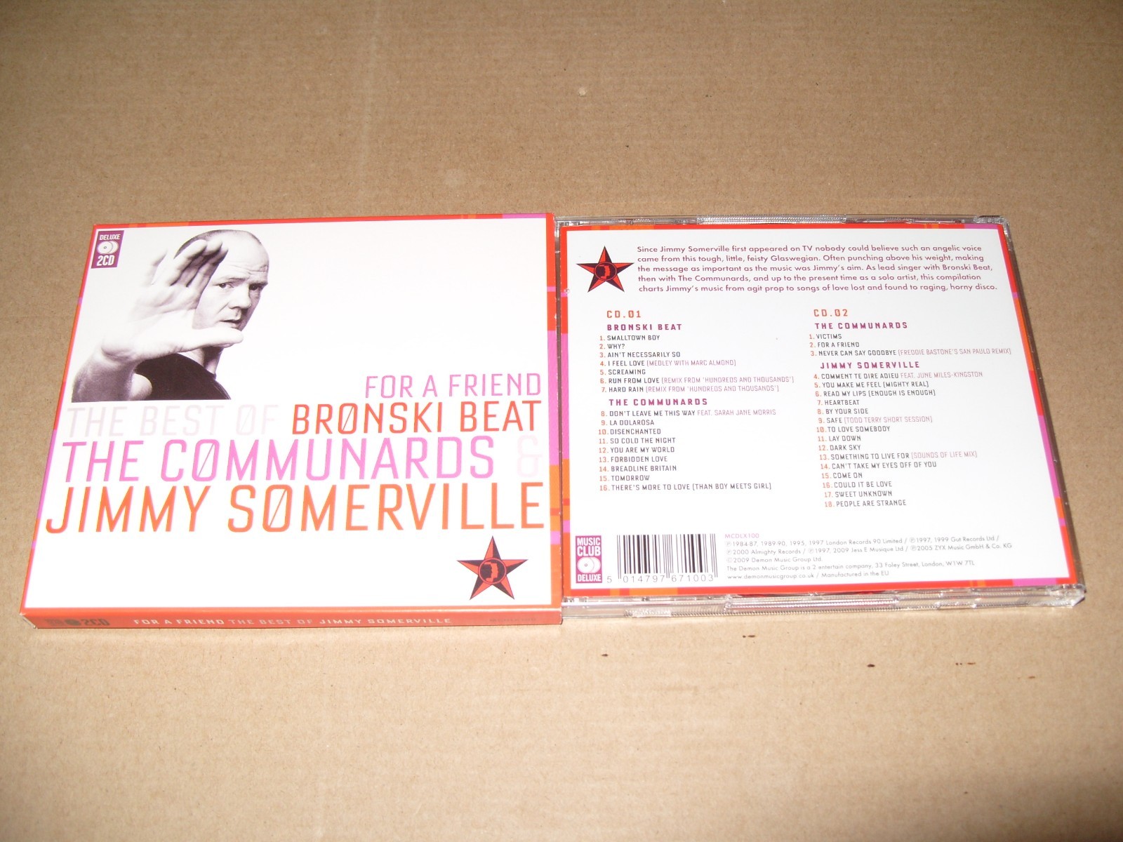 Jimmy Somerville -For A Friend (Best Of  Bronski Beat & The Communards 2 cd NM