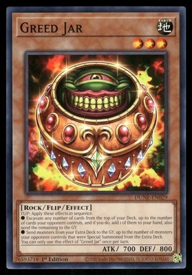 Yugioh Greed Jar DUNE-EN029 Common 1st Edition NM