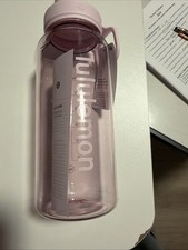 New: Lululemon back to life clear bottle 32oz. In Pink Glow