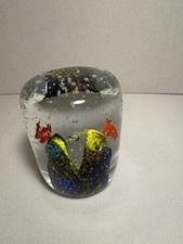 Glass Fish Aquarium Paperweight Vintage Art Glass Murano Style 3