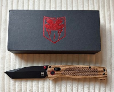 CobraTec Bar Lock Zebrawood Tanto Folding Knife D2 Steel NEW
