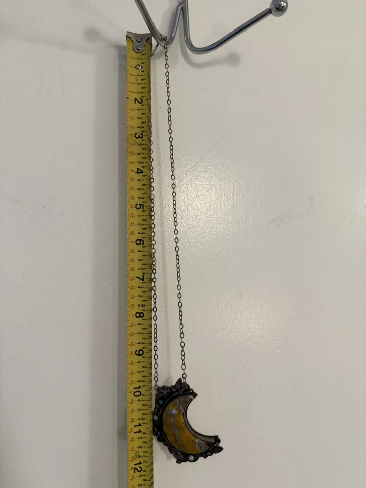 Collar Night Gypsy Plata Esterlina Abejorro Jaspe Luna 20” Difícil de Encontrar Raro ÚNICO EN SU CLASE Foto 2 de 4