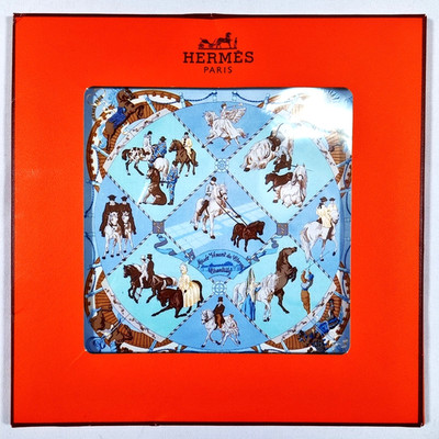RARE VINTAGE HERMES Silk Scarf ''Musee Vivant du Cheval'' Carre 90