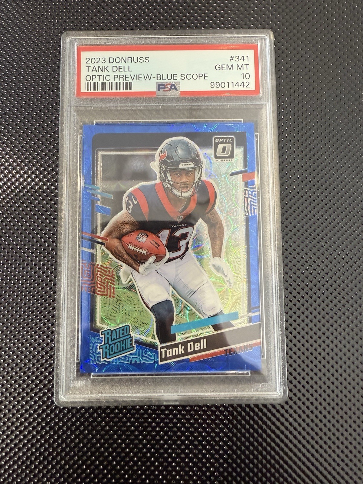 2023 PANINI DONRUSS #341 TANK DELL OPTIC PREVIEW-BLUE SCOPE PSA GEM MT 10