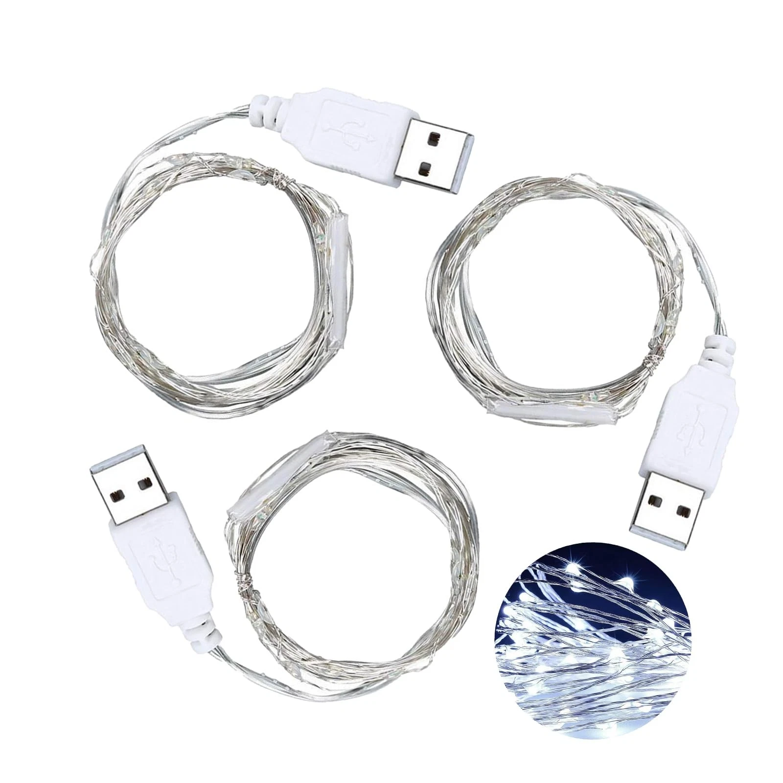 USB Fairy String Lights, 2m/6.56ft 20 LEDs USB Plug and Play Indoor DIY Decor...