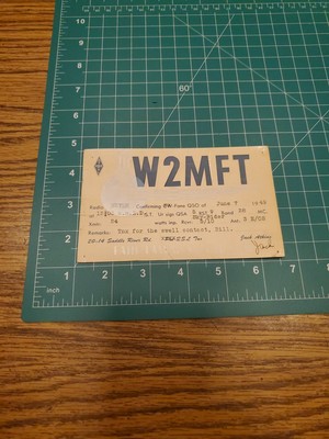 Vintage Ham Amateur Radio Card Postcard 1949 Fair Lawn New Jersey W2MFT
