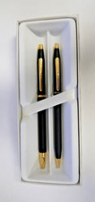 Cross Pen Classic Century Black Ballpoint  Rollerball Set New In Box 2505SG