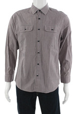 Michael Kors Men's Button Down Long Sleeves Multicolor Plaid Shirt Size M