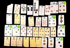 Vintage Buttons On Card Assorted Lot 138 Sewing Craft New Le Chic Lansing Elan