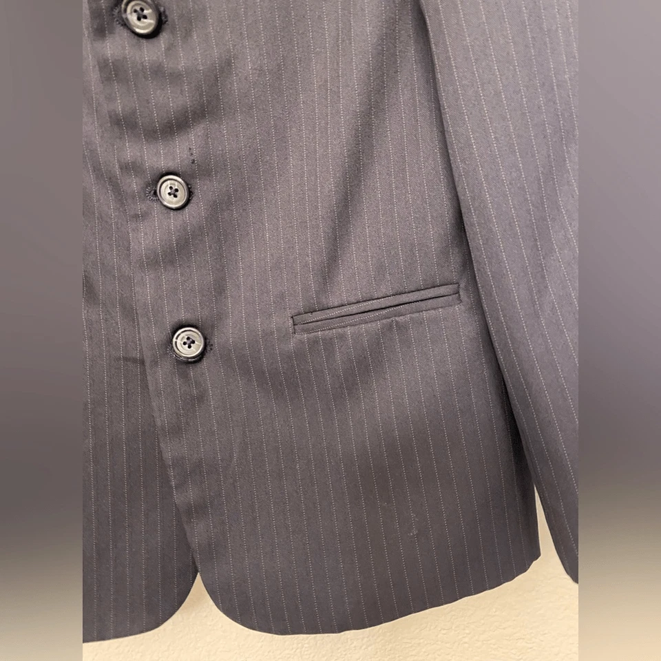 George Niños Chaqueta Traje Blazer Abrigo Deportivo Azul Marino Rayas 14 Regular Foto 4 de 4