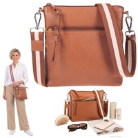 Handtasche Ledertasche Damen Tasche Schultertasche Leder Torino 12978 Cognac +E