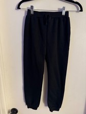 Child Unisex "PL:Kids" black elastic waist sweatpants. Size 7 NWOT