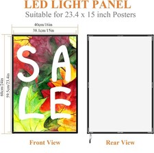 LED Poster Frame 16" x 24" with RF Remote - Fits 15x 23 Posters - FAST SHIPPING