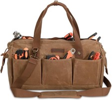 Heavy Duty 18-Inch Tool Bag with 12 Pockets, Large Zippered Tool Organizer, P...
