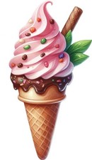 Watercolour Easter Ice Cream Wall Art Bedroom Van Vinyl Sticker Decal 6 Sizes