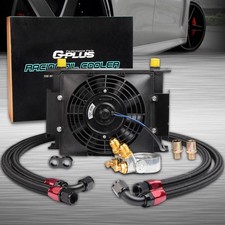 Fit For Universal 30 Row Thermostat Adaptor Racing Engine Oil Cooler+7" Fan