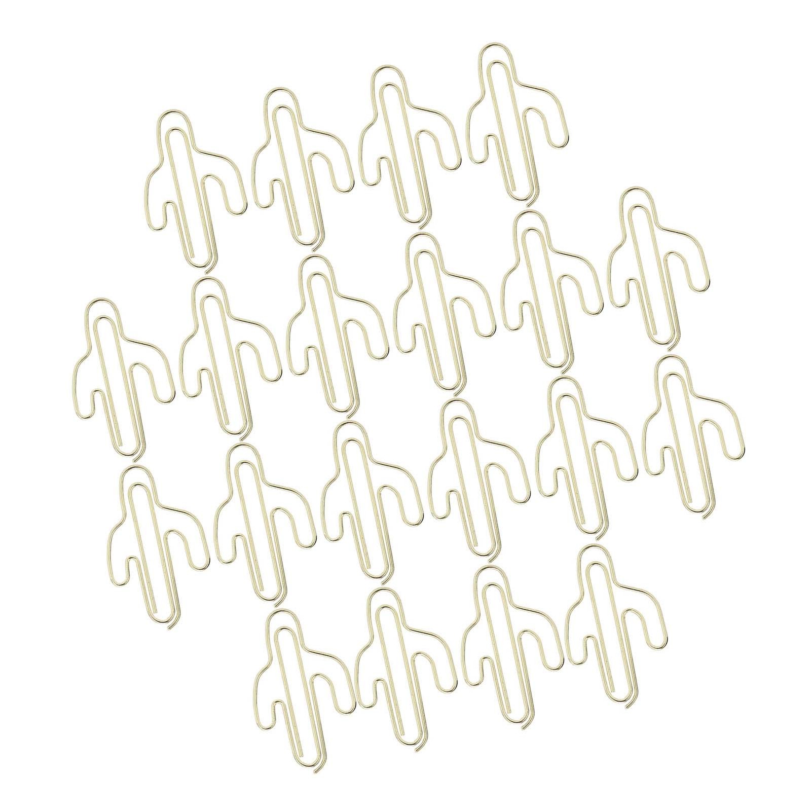 20Pcs Paper Clip Mini Innovative Cute Cactus Shaped Pin School Office Supplies G