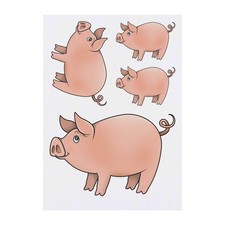 4 x 'Pig' Temporary Tattoos / Transfers TO00014741 