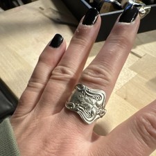 Silver plated Spoon Ring Sz 10