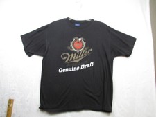 Vintage Miller Genuine Draft Shirt Mens XL Black Beer Graphic Tee Made USA 90s