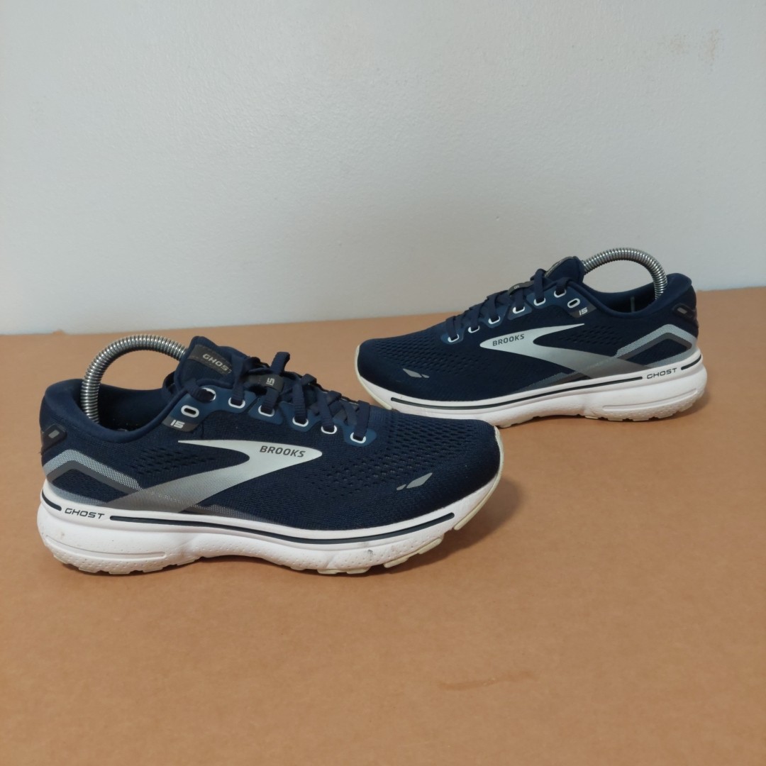 Brooks Ghost 15 Womens  Navy Blue White Athletic Running Shoes Sneakers SIZE 8