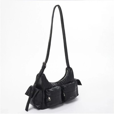 SAMO ONDOH Pocket Mug Bag M Nappa Black Shoulder Crossbody Bag NEW