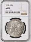 1897 O Morgan Silver Dollar NGC AU-58