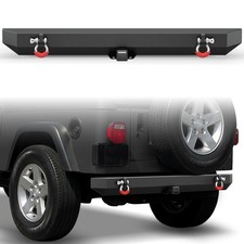 For 1987-2006 Jeep Wrangler Tj Yj Lj Black Rear Bumper With 2 Hitch Receiver For 1987-2006 Jeep Wrangler Tj Yj Lj Black Rear Bumper With 2 Hitch Receiver