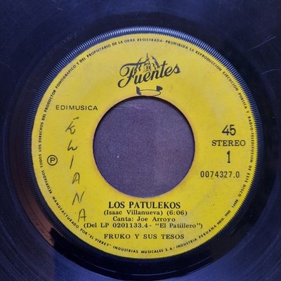 Fruko y sus Tesos    Los Patulekos / Cuba Y Mi Son SALSA SINGLE 7''