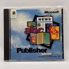 Microsoft Publisher CD Deluxe Windows 95 w/ CD Key PC Software Vintage