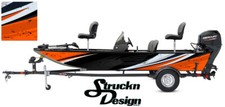 Grunge Graphic Abstract Design Wrap Kit Fishing Boat Bass Decal Vinyl Orange