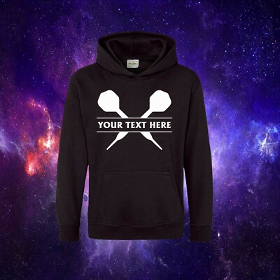 Personalised Custom Darts Dart Player Darts Club kids/adults Unisex Hood Hoodie