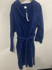 Sioro Hooded  Robe Blue Size L New With Tags