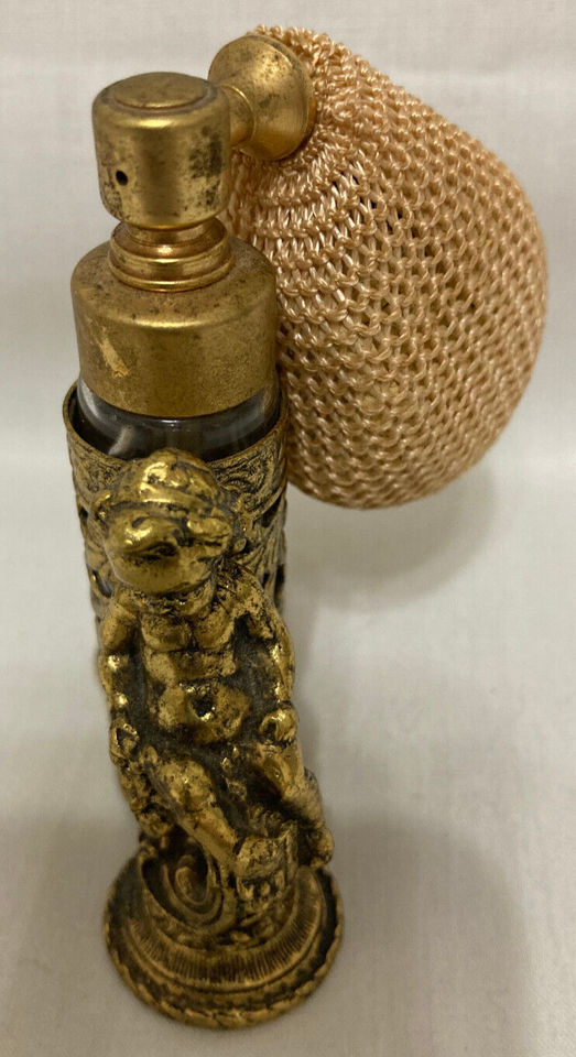 Vintage Fine Antique Gold Tone/Brass Filigree Perfume Atomizer Ormolu