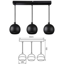 Image of GU10 Light 3 Pendant Drop Fitting Ceiling Rose Surface Mounted Kitchen Bar Lamp