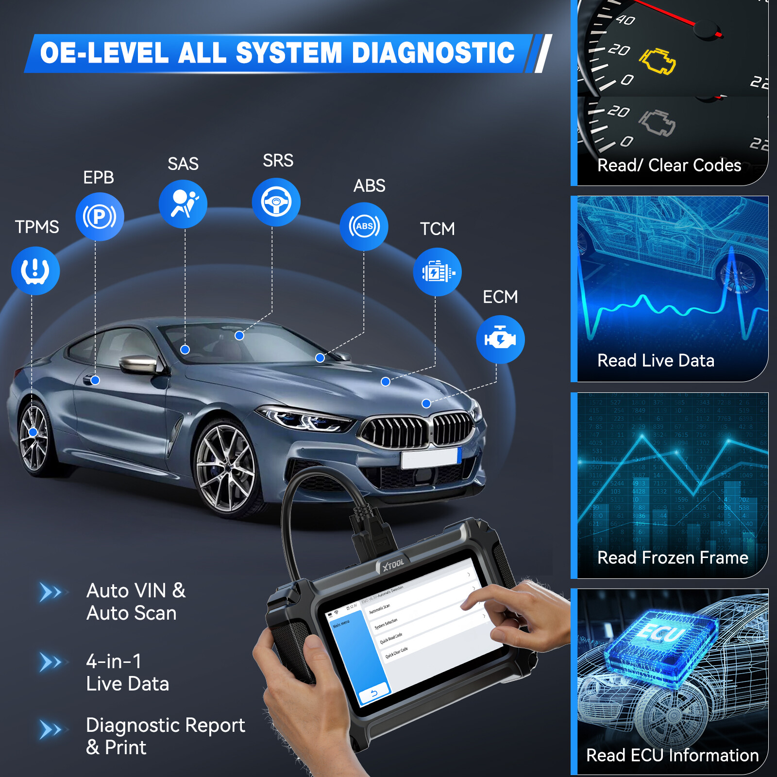 XTOOL IP500 For BMW For Mini OBD2 Scanner Full System Diagnostic ECU Coding Tool