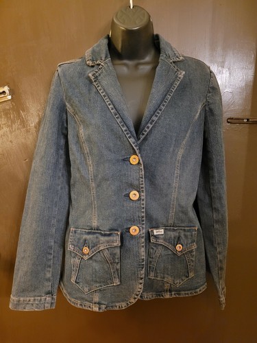 NWT Ladies Womens Small Levi Strauss Signature Denim Jean Jacket Dark Blue VTG