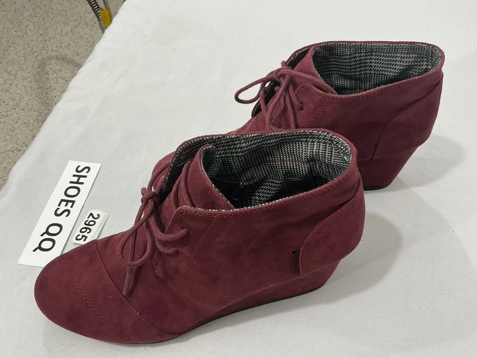 Botines con cordones de cuña para mujer Route 66 Tadi Wine 11 m Foto 3 de 4