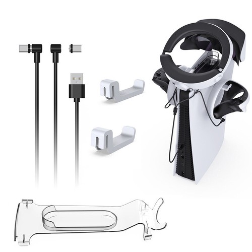 For PS5 PS VR2 Controller Console 2in1 USB Charging Cable Charger Headset Holder - Picture 3 of 9