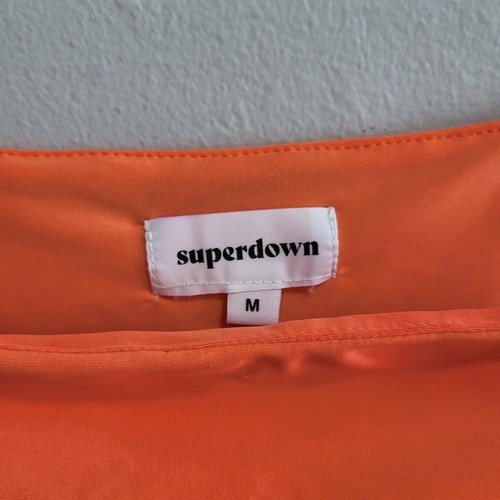 Superdown Revolve Zariah Neon Orange Drawstring Bodycon Dress Size Medium - Picture 4 of 8