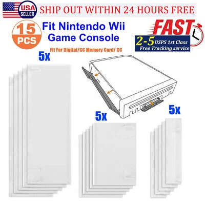 15pc Replacement Memory Card Door Slot Cover Lids for Nintendo Wii Game Console