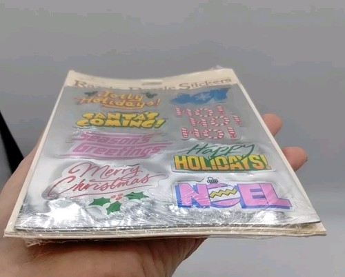 Vintage Hallmark Razzle Dazzle Stickers Holiday Christmas Words Phrases 1984 - Picture 4 of 16