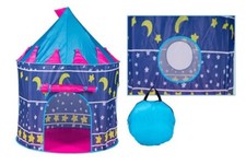 x Tenda Da Gioco Per Bambini 100x135cm Blu Capanna Castello Circo Luna Cameretta