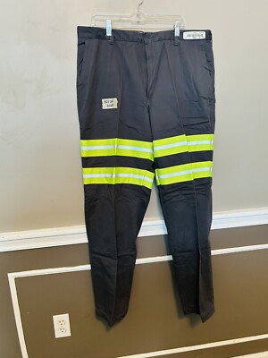 Used Cintas Blue Hi-Vis High Visibility Reflective Uniform Work Pants 30'' x 32''