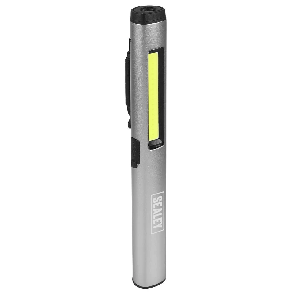 Sealey Penlight Torch with UV 5W COB & 3W SMD LED Rechargeable - Image 2 of 4