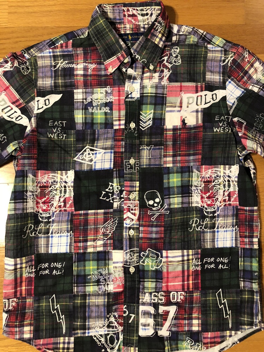New M Polo Ralph Lauren Class of '67 RL Tigers Madras Patchworks
