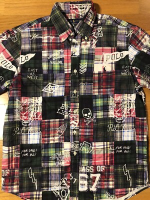 New M Polo Ralph Lauren Class of '67 RL Tigers Madras Patchworks