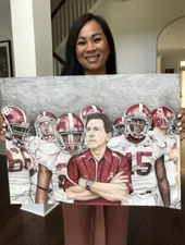 Alabama Football Art, Nick Saban, Bama, Roll Tide, Crimson Tide