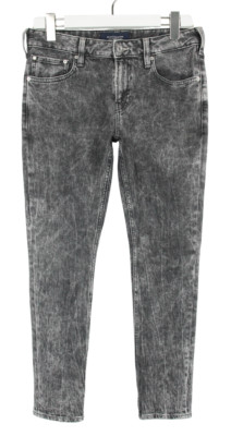 Scotch & Soda Skim Herrenjeans W29 L28 Skinny Fit Reißverschluss Fly Grau Washed