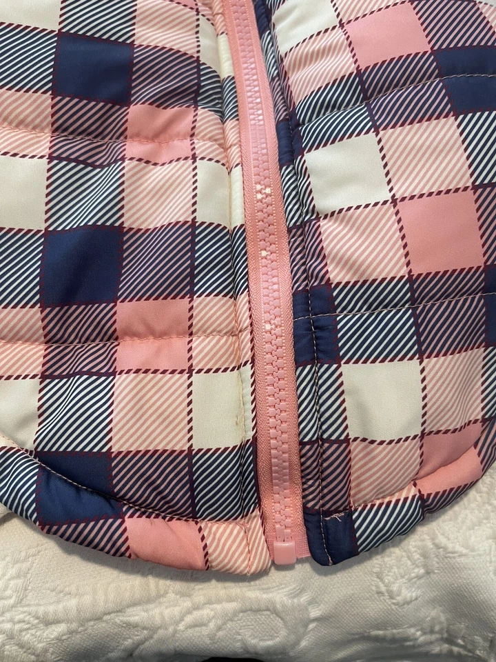 Pup Crew Pink & Blue Puff Doggie Zip Coat. 22” Zi To Zip 17” The Longest Point - Image 2 of 4